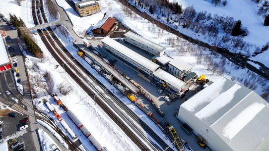 Baustellen-Installationsplatz in Realp (Uri)