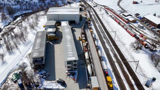 Baustellen-Installationsplatz in Realp (Uri)
