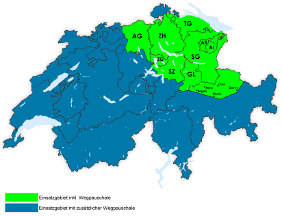 Einsatzgebiet der Elektrokontrollen Schweiz AG in der Schweiz